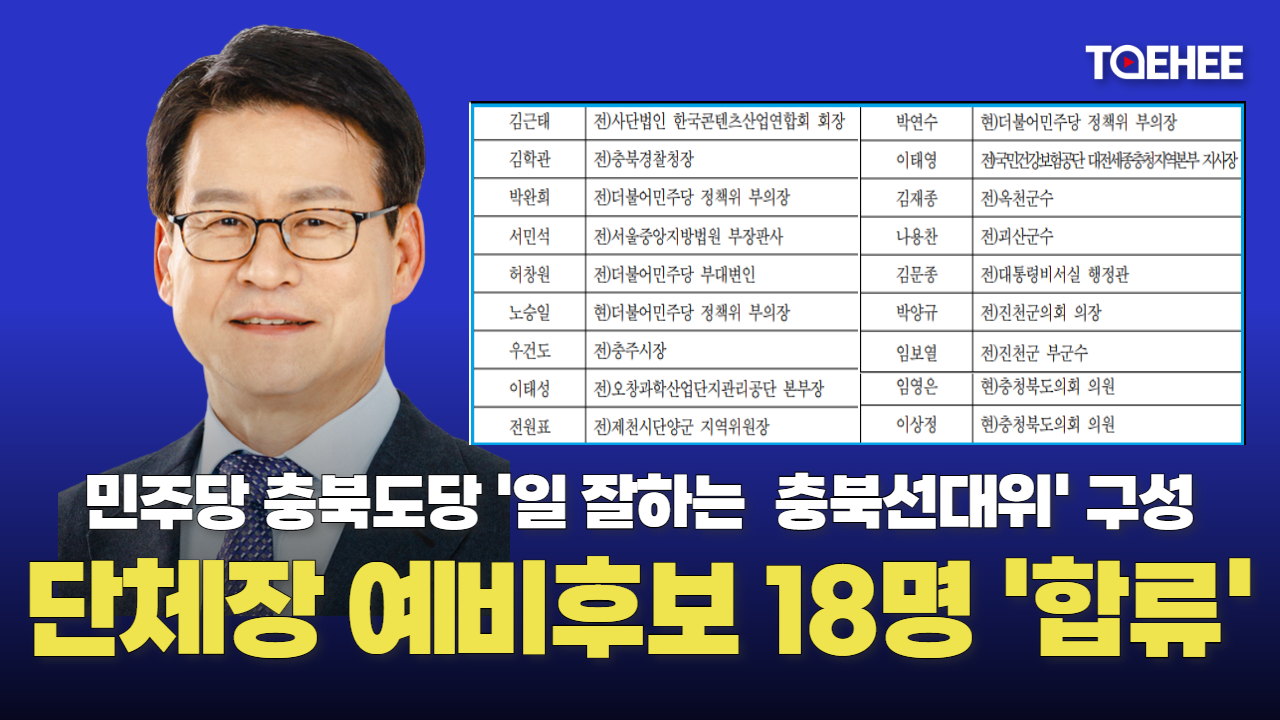 민주당 단체장 예비후보 18명 충북선대위 참여했다