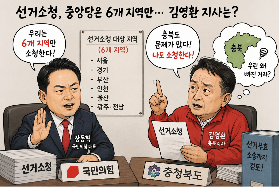 국민의힘 선거소청 충북제외, 김영환 지사 단독 소청했다