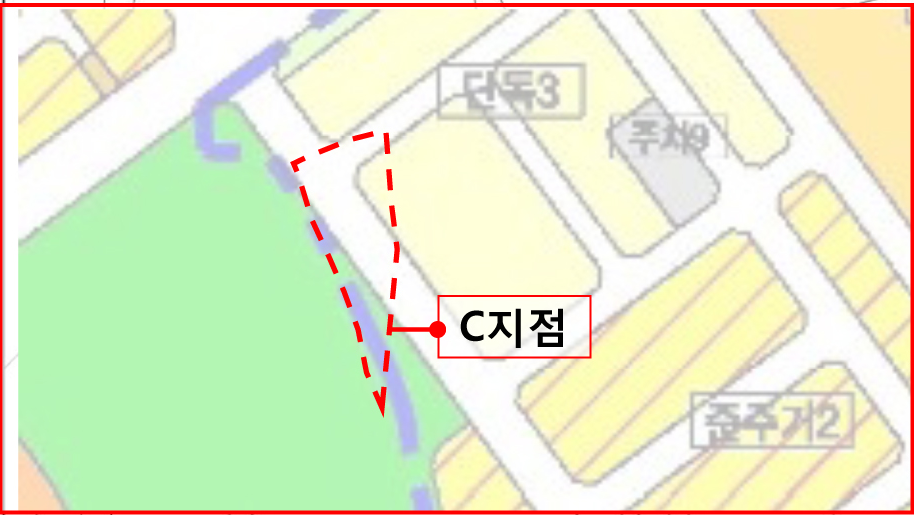 당초 도로로 조성될 뻔한 C지구 유적지